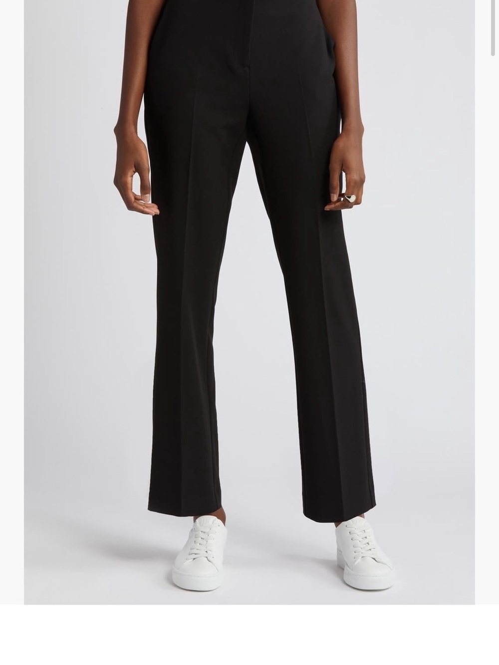 Nordstrom Black Straight-Leg Dress Pants HEMMED SHORTER